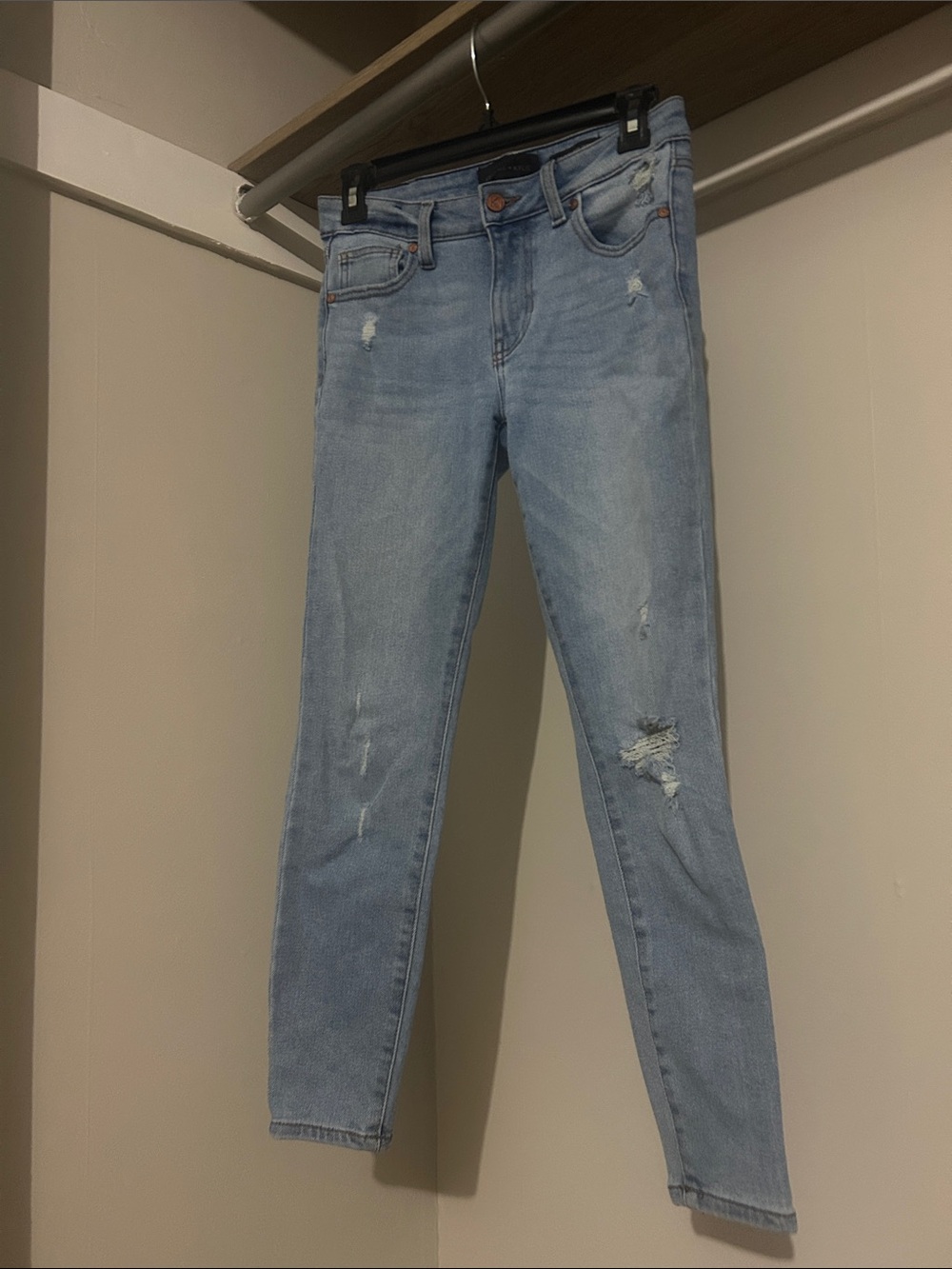 Kendall & Kyle Light Blue Women's Distressed Skinny Jeans